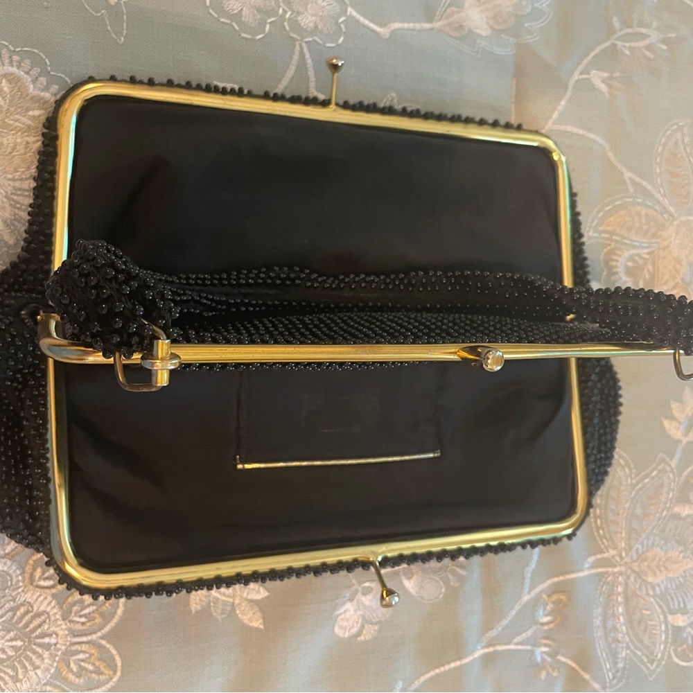 Black Beaded Corde’ Bead Vintage Bag - Picture 9 of 14